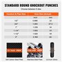 VEVOR Kit de Perforation Hydraulique 10 T avec 6 Poinçons 22-60 mm Poinçonneuse Hydraulique Manuelle avec Mallette Portable Posi