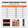 VEVOR Kit de Perforation Hydraulique 15 T 10 Poinçons 22-114 mm Poinçonneuse Hydraulique Manuelle avec Coffret Poignée Ergonomiq