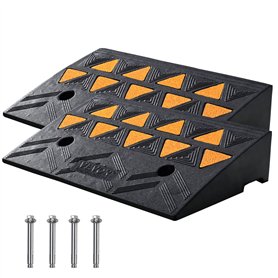 VEVOR Rampe de Seuil Hauteur 11 cm 2PCS Rampes Trottoir Caoutchouc Capacité Charge 15 tonnes Rampe Accès Fauteuil Roulant avec S