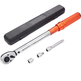 VEVOR 1/2" Clé Dynamométrique Mécanique Clé de Torsion 14-204 N.m Précision ±3% Clé à Cliquet Réglable 72 Dents Contre Surcouple
