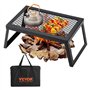 VEVOR Grille Pliante 458 x 305 x 205 mm Gril de Feu de Camp Portable en Acier Grille de Cuisson Pliable Charge 6 kg Stable avec