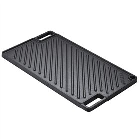 VEVOR Plaque à Griller Pré-assaisonnée Réversible 425x246 mm Plancha Gril Rectangulaire en Fonte Anti-adhésive Plaque de Cuisson