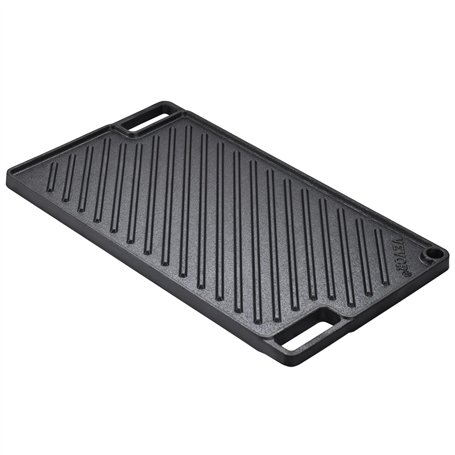 VEVOR Plaque à Griller Pré-assaisonnée Réversible 425x246 mm Plancha Gril Rectangulaire en Fonte Anti-adhésive Plaque de Cuisson