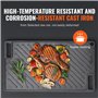 VEVOR Plaque à Griller Pré-assaisonnée Réversible 425x246 mm Plancha Gril Rectangulaire en Fonte Anti-adhésive Plaque de Cuisson