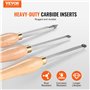VEVOR Outils Tournage Bois 3PCS Outils pour Tour à Bois avec Fraise Ronde Carrée Diamantée en Carbure avec Poignées Confortables