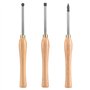 VEVOR Outils Tournage Bois 3PCS Outils pour Tour à Bois avec Fraise Ronde Carrée Diamantée en Carbure avec Poignées Confortables
