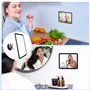 MoKo Support Mural Universel pour Tablette/Téléphone, Lot de 2 Support Rond Réglable Rotatif à 90° avec Vis + Adhésif pour Smart