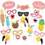 HOWAF 21 x Été Luau Hawaiian Fête Flamant Photobooth Accessoire pour Hawaïenne Tropical Tiki décorations