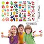 HOWAF 1000+ Animaux Fruits Légumes Autocollants 3D pour Enfant Fille Garcon Artisanat, 48 Feuilles Autocollants Gommettes Sticke