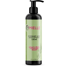 Mielle Organics Crème coiffante quotidienne multivitaminée au romarin et à la menthe pour la définition des cheveux bouclés