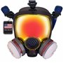 PD-100 Inferno Masque respiratoire intégral à effet miroir à vapeur organique et particules – Double filtration au charbon actif