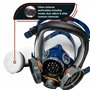 PD-100 Inferno Masque respiratoire intégral à effet miroir à vapeur organique et particules – Double filtration au charbon actif