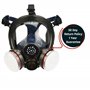 PD-100 Inferno Masque respiratoire intégral à effet miroir à vapeur organique et particules – Double filtration au charbon actif