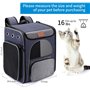 Morpilot Sac Transport Chat, Sac à Dos pour Chat et Petit Chien, Sac a Dos Transport Chien Respirant et Pliable avec Laisse de S