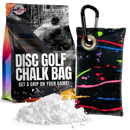 Sac à craie pour Disc Golf | Se fixe au sac avec un mousqueton | Mieux que les sacs de colophane et de sciure de bois | Améliore