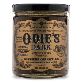 Odie's Foncé • Finition et stabilisateur pour bois • Obscurcit avec le temps • Bocal en verre de 255 g • Finition non toxique et