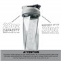 HELIMIX 2.0 Vortex Protein Shaker, 800 ml (28 oz) - Gourde Portable et Étanche pour Boissons Protéinées & Smoothies, Sans Bille,
