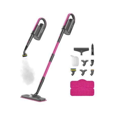 Schenley Balai vapeur 7 en 1 double tige avec vaporisateur à main amovible pour murs