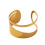 Cubahop Bracelet jonc vintage en métal doré à large visage lisse empilable géométrique creux bijoux à la main pour femme