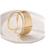 Cubahop Bracelet jonc vintage en métal doré à large visage lisse empilable géométrique creux bijoux à la main pour femme