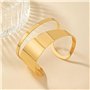 Cubahop Bracelet jonc vintage en métal doré à large visage lisse empilable géométrique creux bijoux à la main pour femme