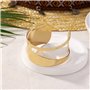 Cubahop Bracelet jonc vintage en métal doré à large visage lisse empilable géométrique creux bijoux à la main pour femme