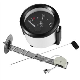 Rupse Jauge de Niveau de Carburant Compteur avec Capteur 52mm E-1/2-F Pointeur 12V Universel Capteur de Niveau d'huile pour Voit
