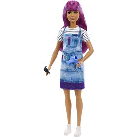 Barbie Métiers poupée Coiffeuse aux Cheveux Violets