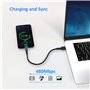 30cm Câble USB C Court, [Lot de 5] Câble USB A vers USB Type C 3A Charge Rapide Cable USB C Android Auto pour Samsung Galaxy A12