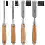 Deuson des Ciseaux en Bois 4pcs Sigle des Ciseaux de Sculpture en Bois en Acier Chrome-Vanadium Tranchant avec des poignées de h