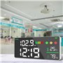 PochY Lecteur de Niveau sonore de Compteur de décibels 4-en-1 Temps humidité et température, Moniteur de Bruit, Horloge, Compteu