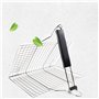 Panier Grille pour Barbecue, Panier à Griller Portable en Acier Inoxydable, Panier de Gril Pliable avec Poignée en Amovible pour
