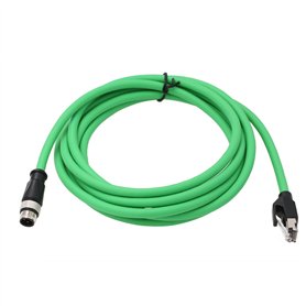 HangTon Câble réseau M12 4 broches D-code mâle vers RJ45 Ethernet Cat5e pour système de vision industrielle PoE automatisation h
