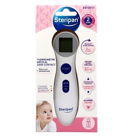 Steripan - Thermomètre Médical Sans Contact - Mesure par Infrarouge - Piles Incluses - Mesures Ultra-Précises - Résultat en 3 se