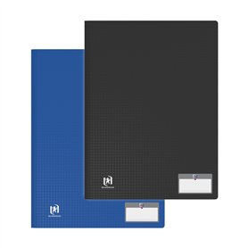 OXFORD Lot de 2 Porte Vues 80 vue / 40 Pochettes A4 Memphis Couverture Polypro Blue et Noir