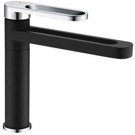 Mitigeur lavabo - EDOUARD ROUSSEAU - ONEGAI - Noir / Chromé
