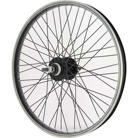 Bike Original - Roue Arrière BMX 20" - Jante Alu Simple Paroi 48 Trous - Moyeu Acier à Écrous - Freinage sur Jante - Compatible