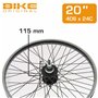 Bike Original - Roue Arrière BMX 20" - Jante Alu Simple Paroi 48 Trous - Moyeu Acier à Écrous - Freinage sur Jante - Compatible 