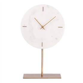 TABLE PASSION - Horloge sur Pied marbre Blanc 25 cm