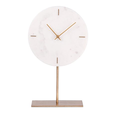TABLE PASSION - Horloge sur Pied marbre Blanc 25 cm