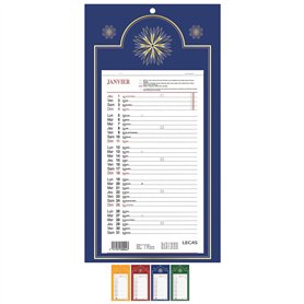 LECAS - 1 Plaque Calendrier Mensuel Long Classique - Janv. à Déc. 2023 - 16 x 33