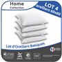 Bleu Câlin Home Collection Lot de 4 Oreillers Moelleux Economiques - 60x60cm