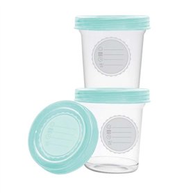 dBb Remond Pots de Conservation pour Lait Maternel – 3 Couvercles + 1 adaptable au tire lait - Zone de Marquage - 3 x 180 ml – M