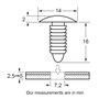 Agrafes pour vehicules type -citroen Restagraf Ref: 1350