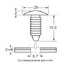 Restagraf - Fixations de Garnissage pour Certains Véhicules RENAULT - Maintien Insonorisant Capot - Réf. 10045 - Sachet de 12