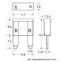 Restagraf - Fusible Plat Mini pour Automobile - Puissance 7,5 A - 32 V - Réf. 226842 - Blister de 5