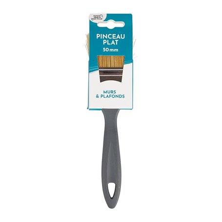 COGEX - Pinceau Plat Large Pour Murs et Plafonds - Largeur: 50mm - Manche en Plastique 100% Recyclé - Pour Surfaces Planes et To