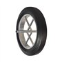 Oxeo Roue de brouette increvable Jante métal Ø270 mm - Pneu 385 x 66 mm - Axe soudé Ø20mm Longueur 242mm