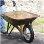 Oxeo Roue de brouette increvable Jante métal Ø270 mm - Pneu 385 x 66 mm - Axe soudé Ø20mm Longueur 242mm