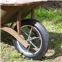 Oxeo Roue de brouette increvable Jante métal Ø270 mm - Pneu 385 x 66 mm - Axe soudé Ø20mm Longueur 242mm
